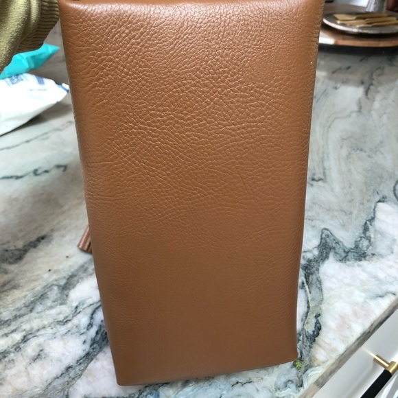 NWT Michael Kors large pebbled leather tote Willie dark tan caramel open top - Picture 6 of 11